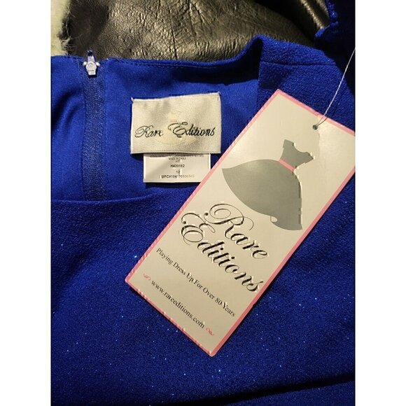 Rare Editions Long Sleeve Glitter Knit Faux Wrap Dress Women's Size 12 NWT - Picture 4 of 4